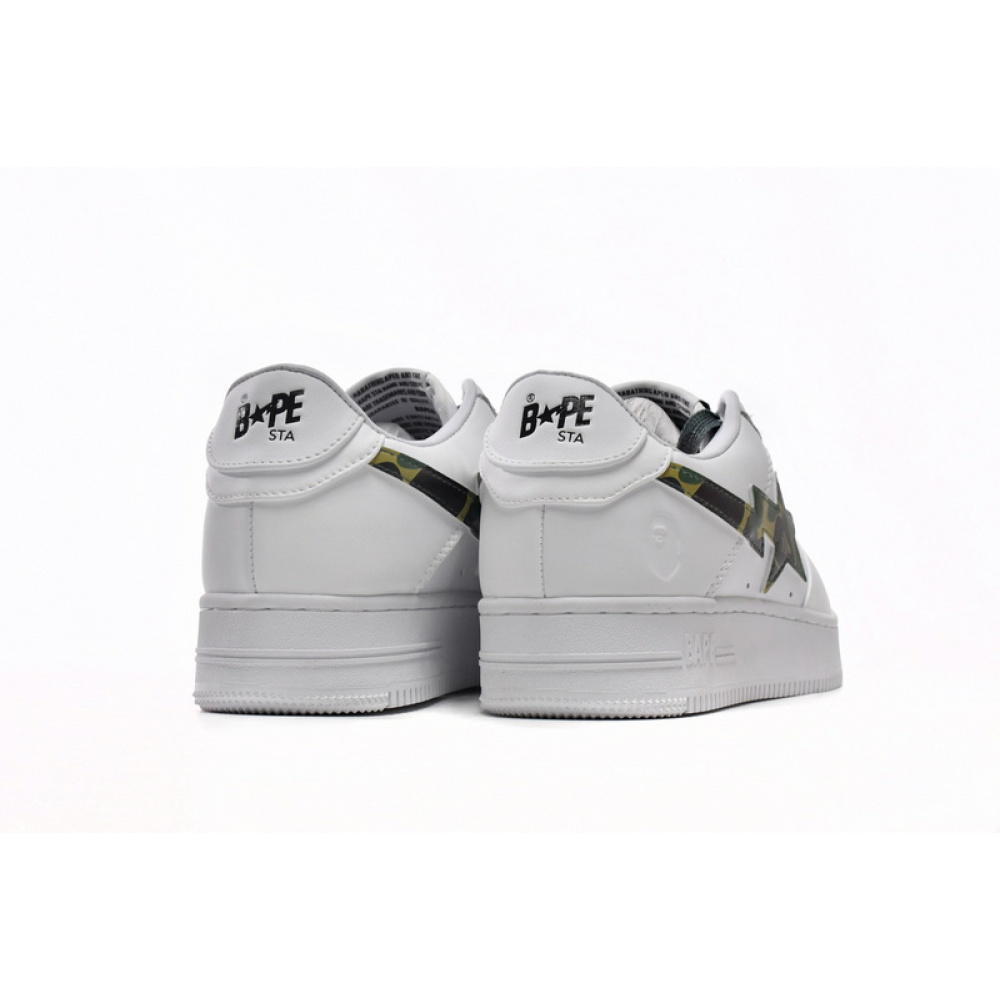 BP A Bathing Ape Bape Sta Low White Green Camouflage