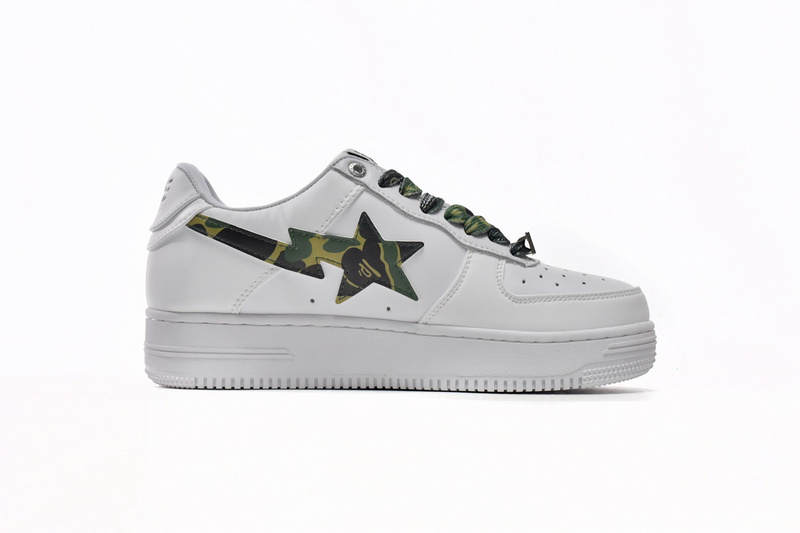 BP A Bathing Ape Bape Sta Low White Green Camouflage