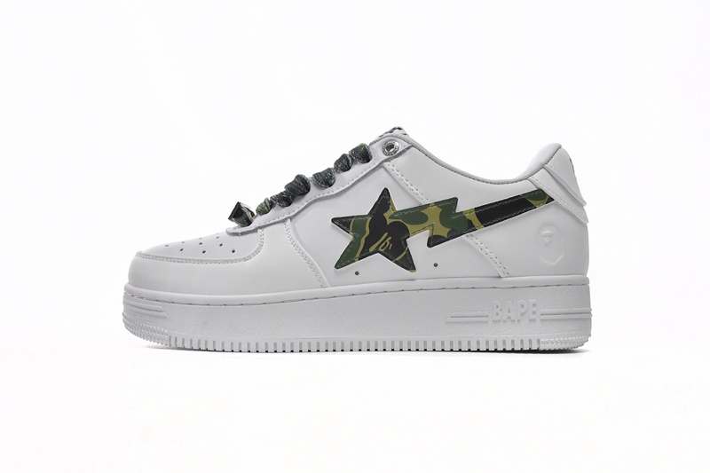 BP A Bathing Ape Bape Sta Low White Green Camouflage