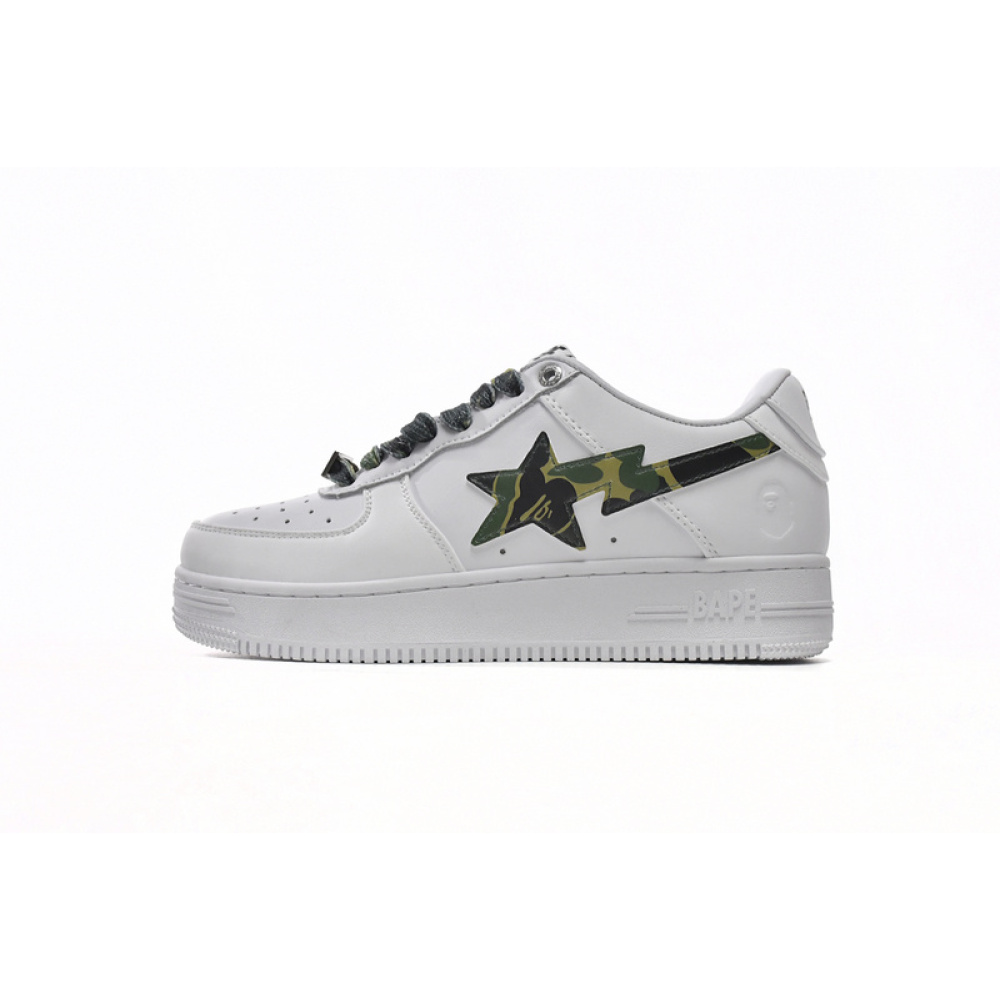 BP A Bathing Ape Bape Sta Low White Green Camouflage
