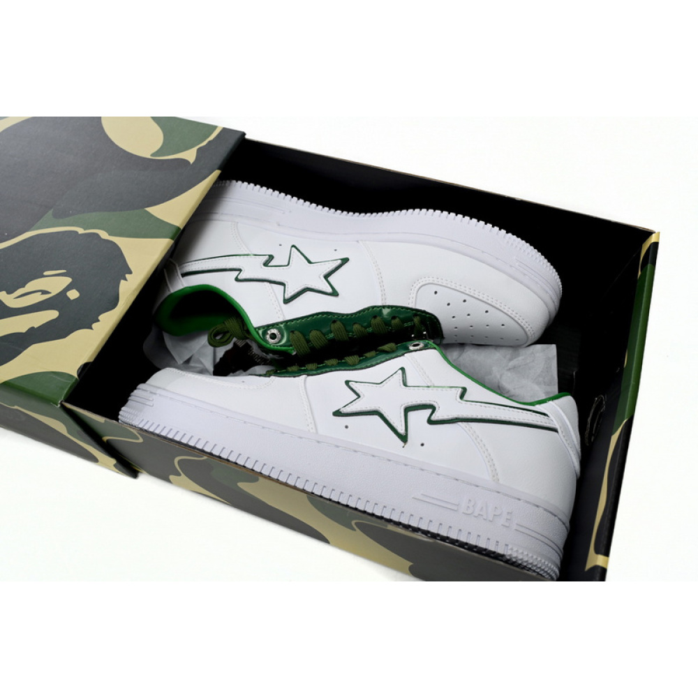 BP A Bathing Ape Bape Sta Low White Green edge