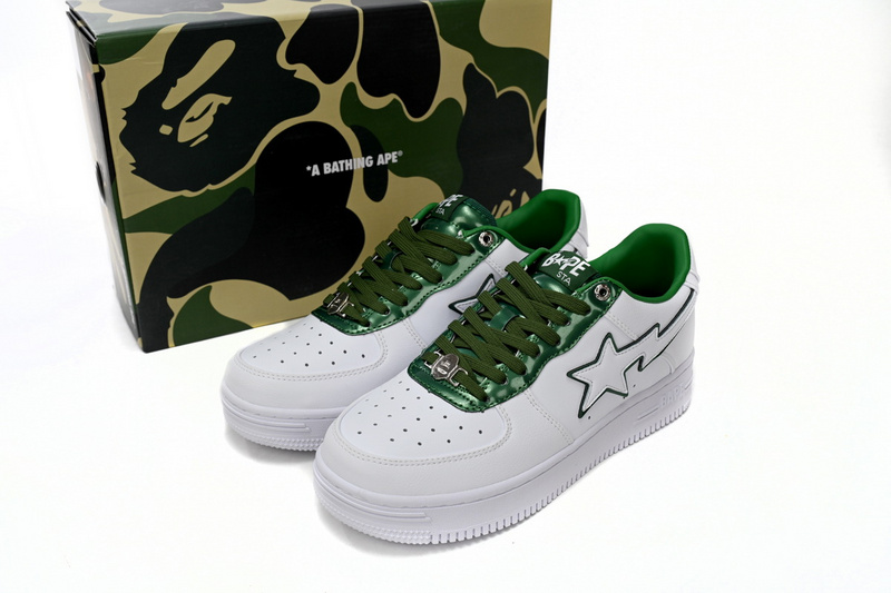 BP A Bathing Ape Bape Sta Low White Green edge