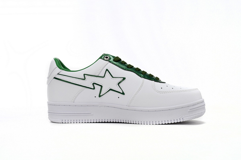 BP A Bathing Ape Bape Sta Low White Green edge