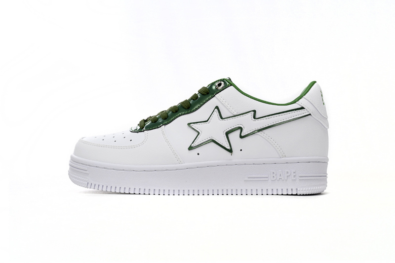 BP A Bathing Ape Bape Sta Low White Green edge