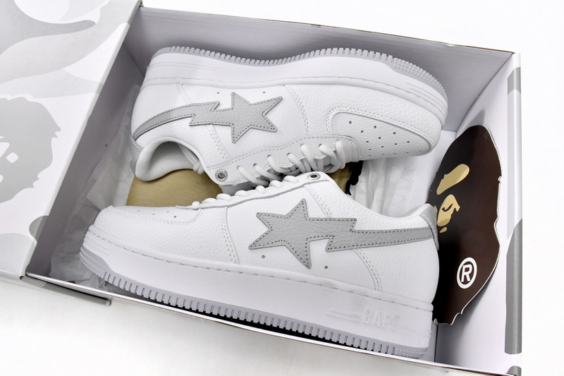 BP A Bathing Ape Bape Sta Low White Grey