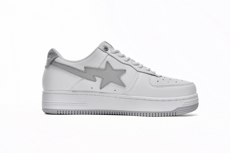 BP A Bathing Ape Bape Sta Low White Grey