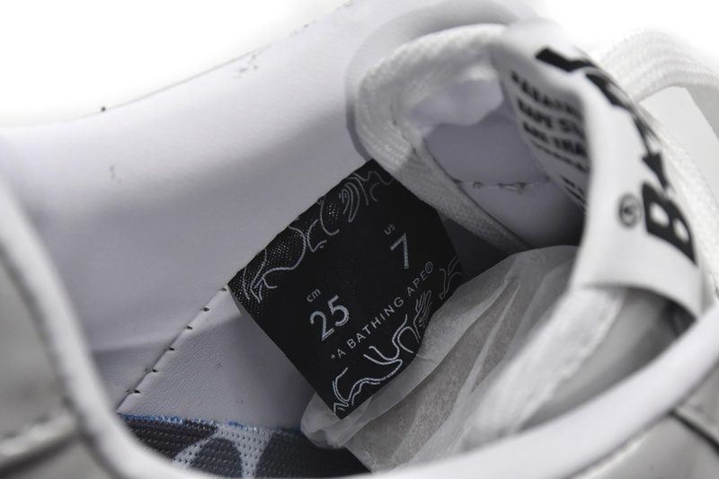 BP A Bathing Ape Bape Sta Low White Grey Mirror Surface