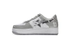 BP A Bathing Ape Bape Sta Low White Grey Mirror Surface
