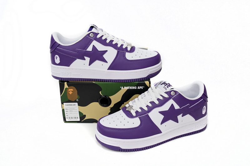 BP A Bathing Ape Bape Sta Low White Purple