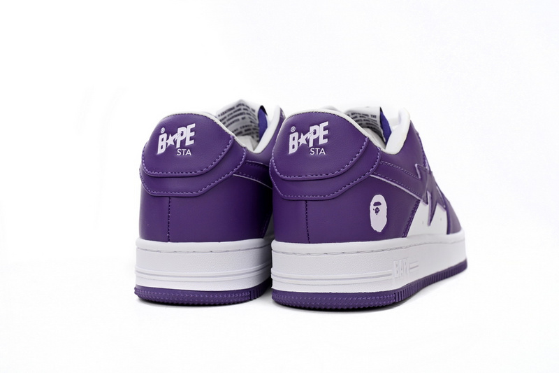 BP A Bathing Ape Bape Sta Low White Purple