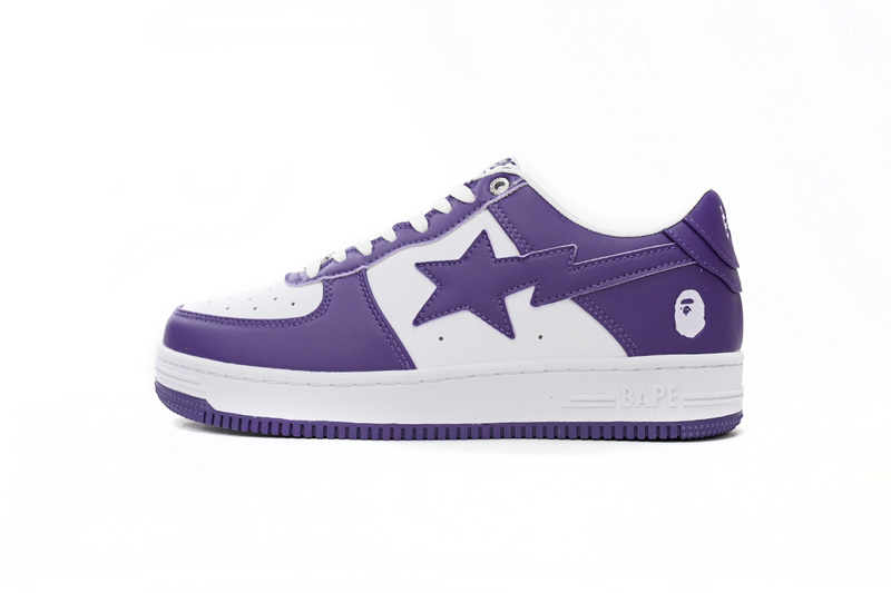 BP A Bathing Ape Bape Sta Low White Purple