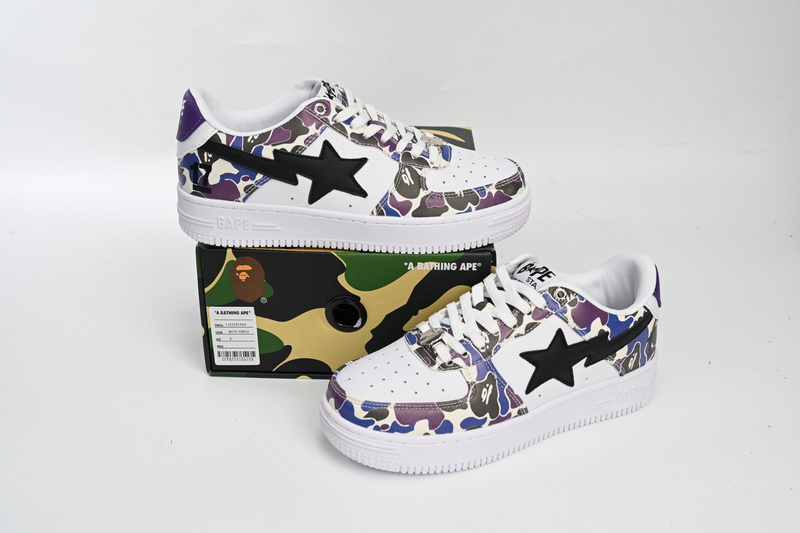 BP A Bathing Ape Bape Sta Low White Purple Color Spray