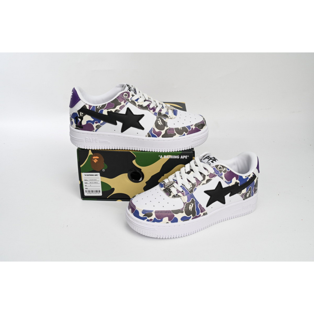 BP A Bathing Ape Bape Sta Low White Purple Color Spray