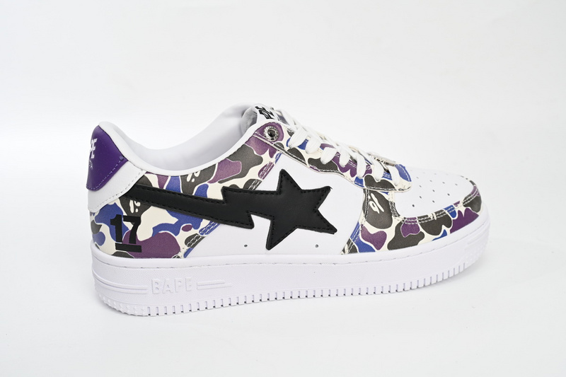 BP A Bathing Ape Bape Sta Low White Purple Color Spray