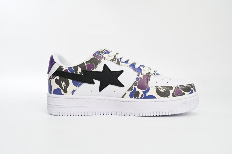 BP A Bathing Ape Bape Sta Low White Purple Color Spray