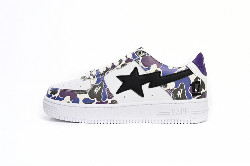 BP A Bathing Ape Bape Sta Low White Purple Color Spray
