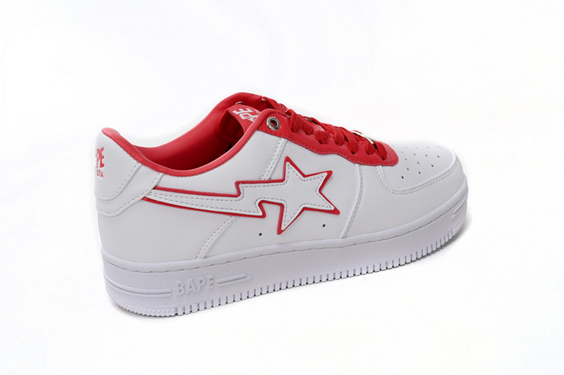 BP A Bathing Ape Bape Sta Low White Red Border