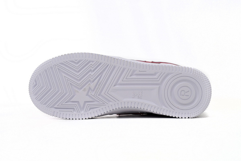 BP A Bathing Ape Bape Sta Low White Red Border
