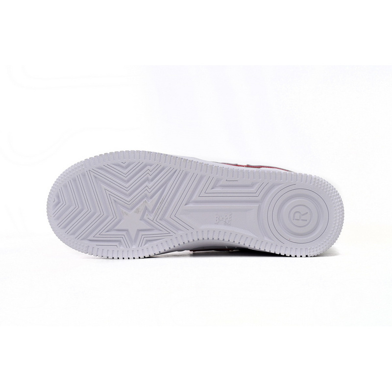 BP A Bathing Ape Bape Sta Low White Red Border