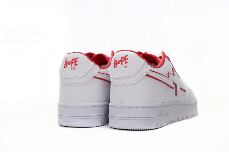 BP A Bathing Ape Bape Sta Low White Red Border