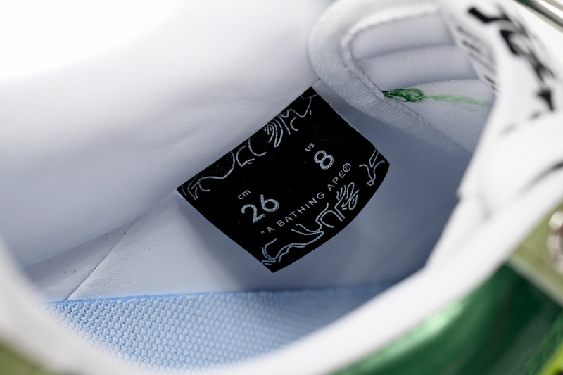 BP Bathing Ape Bape Sta Low Black Green Mirror Surface