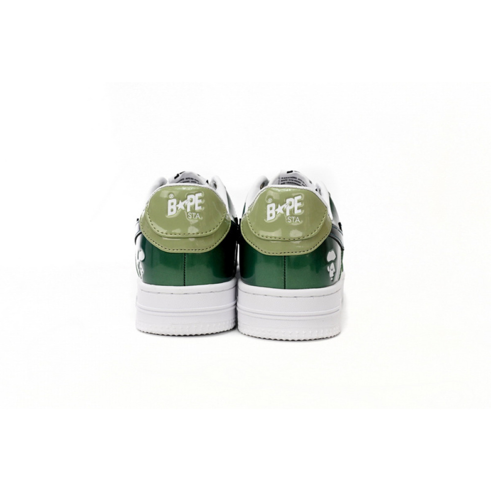 BP Bathing Ape Bape Sta Low Black Green Mirror Surface