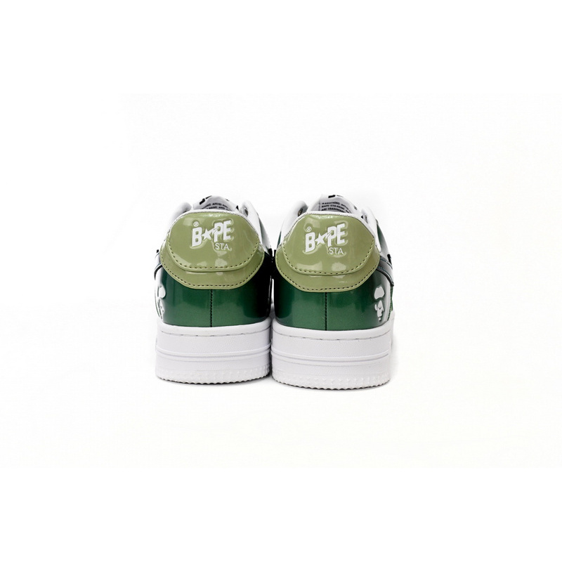 BP Bathing Ape Bape Sta Low Black Green Mirror Surface