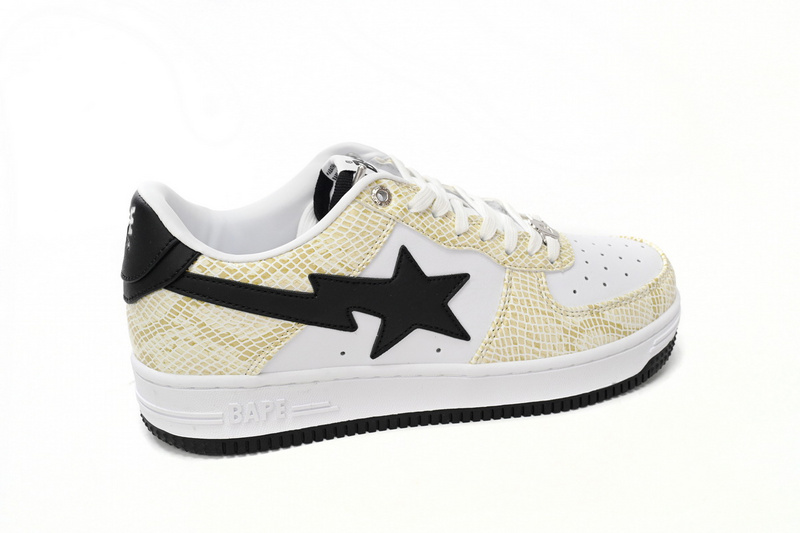 BP Bathing Ape Bape Sta Low White Snake Skin Pattern