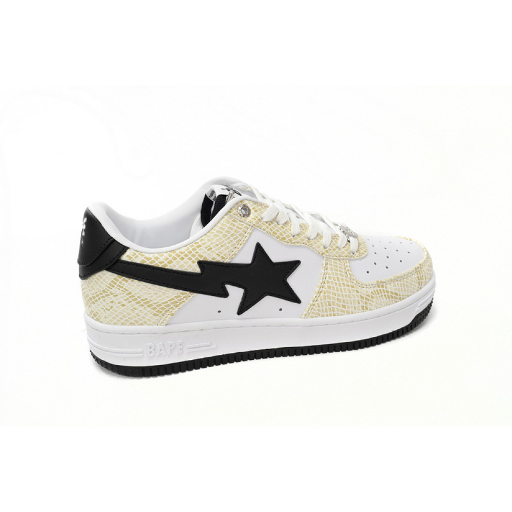 BP Bathing Ape Bape Sta Low White Snake Skin Pattern