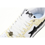 BP Bathing Ape Bape Sta Low White Snake Skin Pattern