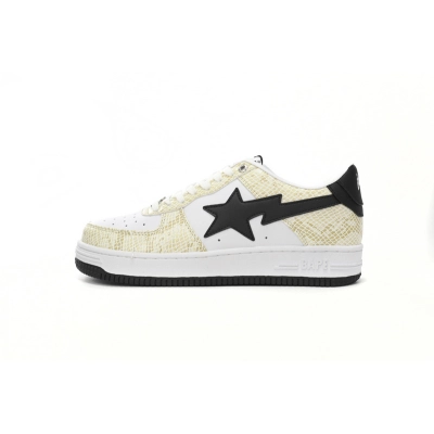 BP Bathing Ape Bape Sta Low White Snake Skin Pattern 01