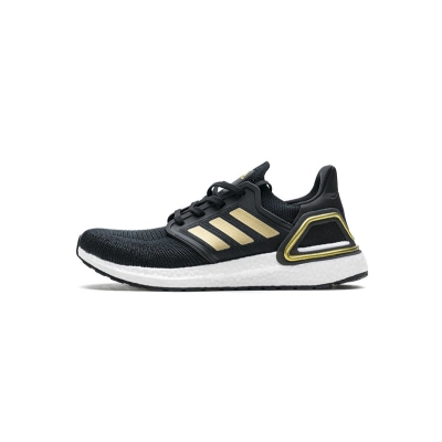 Adidas Ultra BOOST 20 CONSORTIUM Black Gold Metallic Real Boost 01