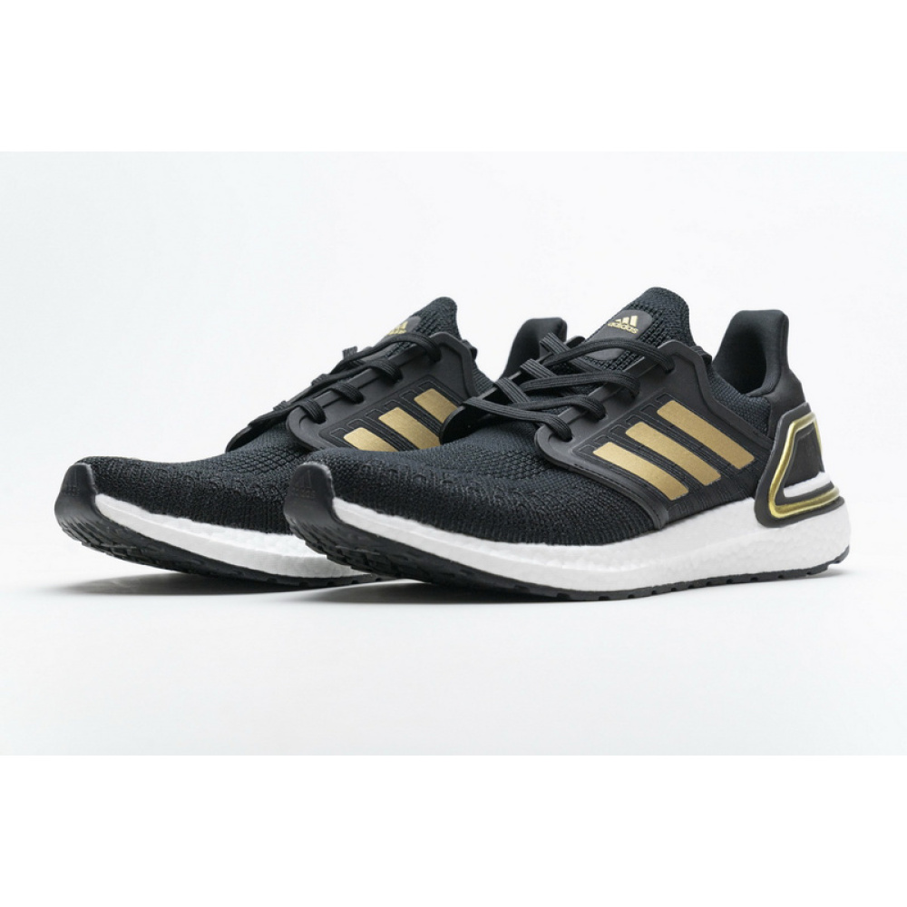 Adidas Ultra BOOST 20 CONSORTIUM Black Gold Metallic Real Boost