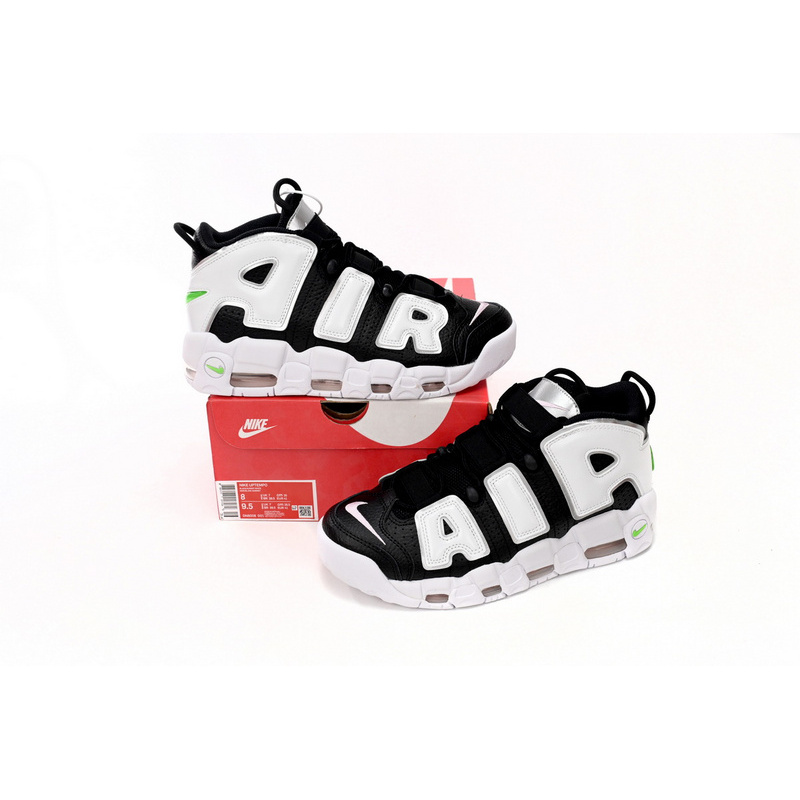 Nike Air More Uptempo Black And White Green Tick