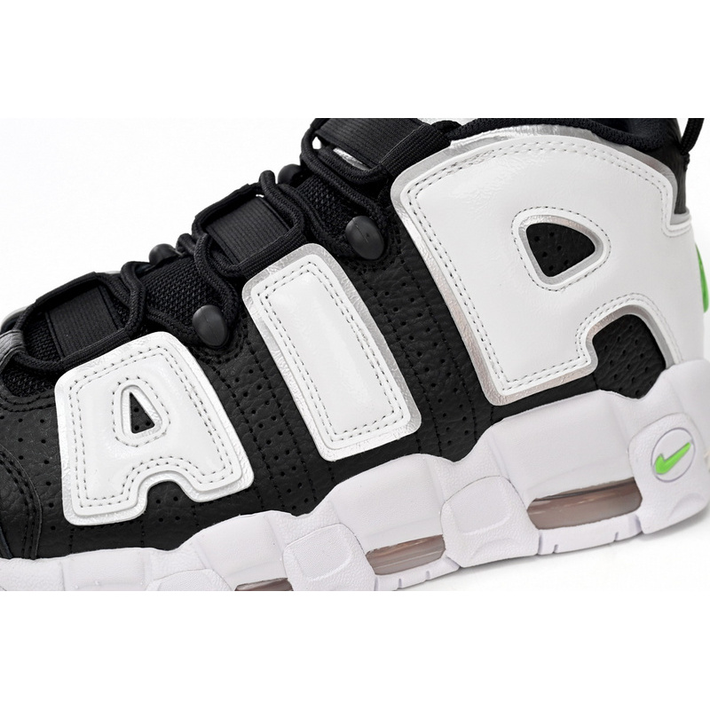 Nike Air More Uptempo Black And White Green Tick