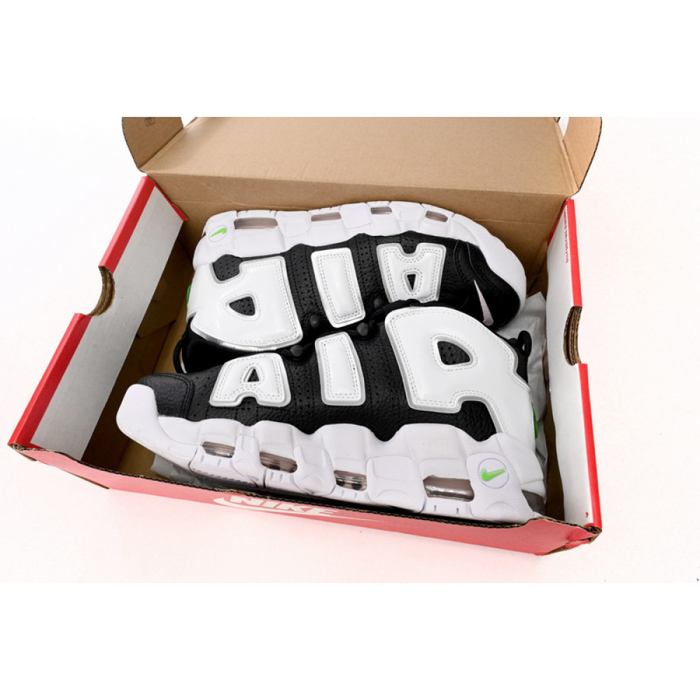 Nike Air More Uptempo Black And White Green Tick
