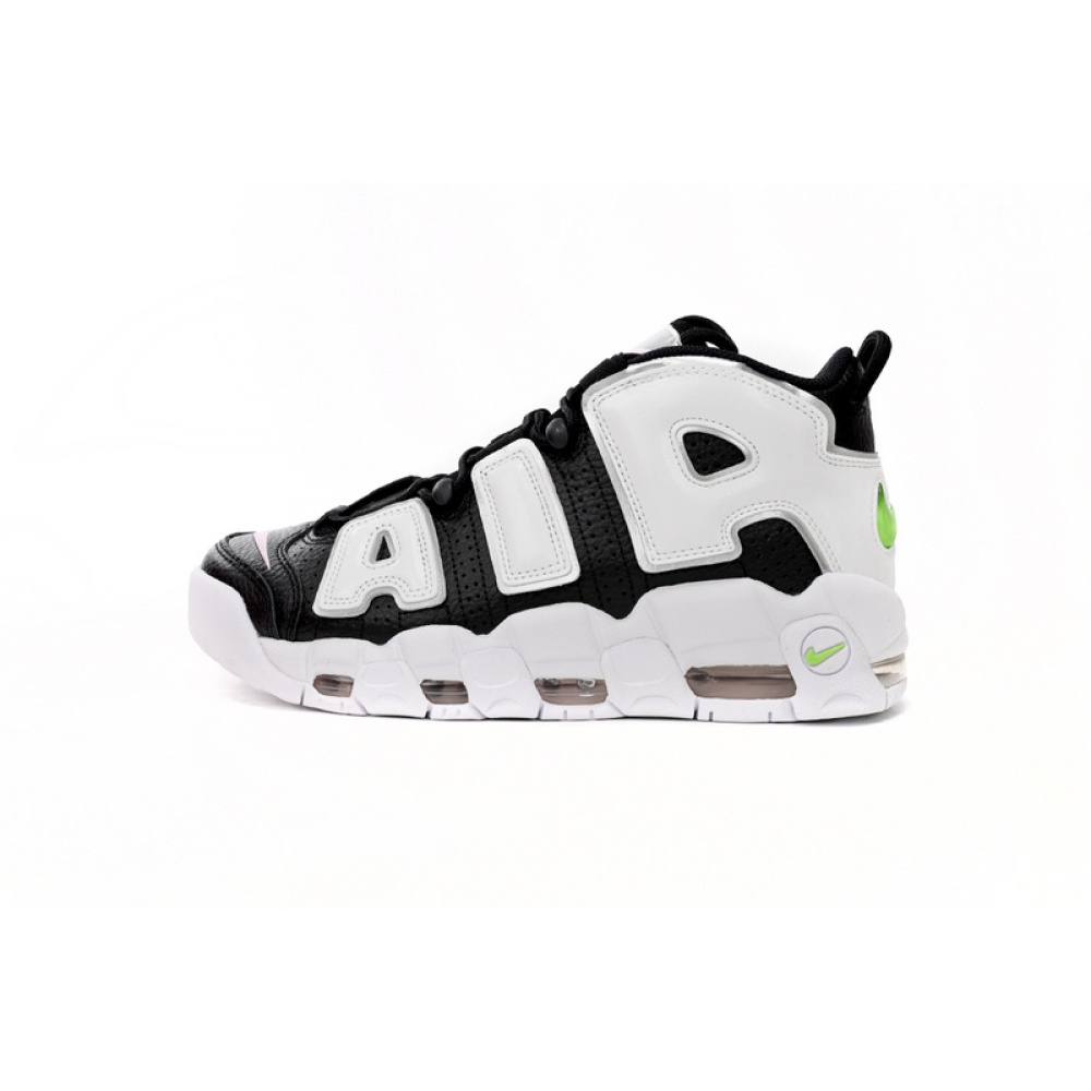 Nike Air More Uptempo Black And White Green Tick