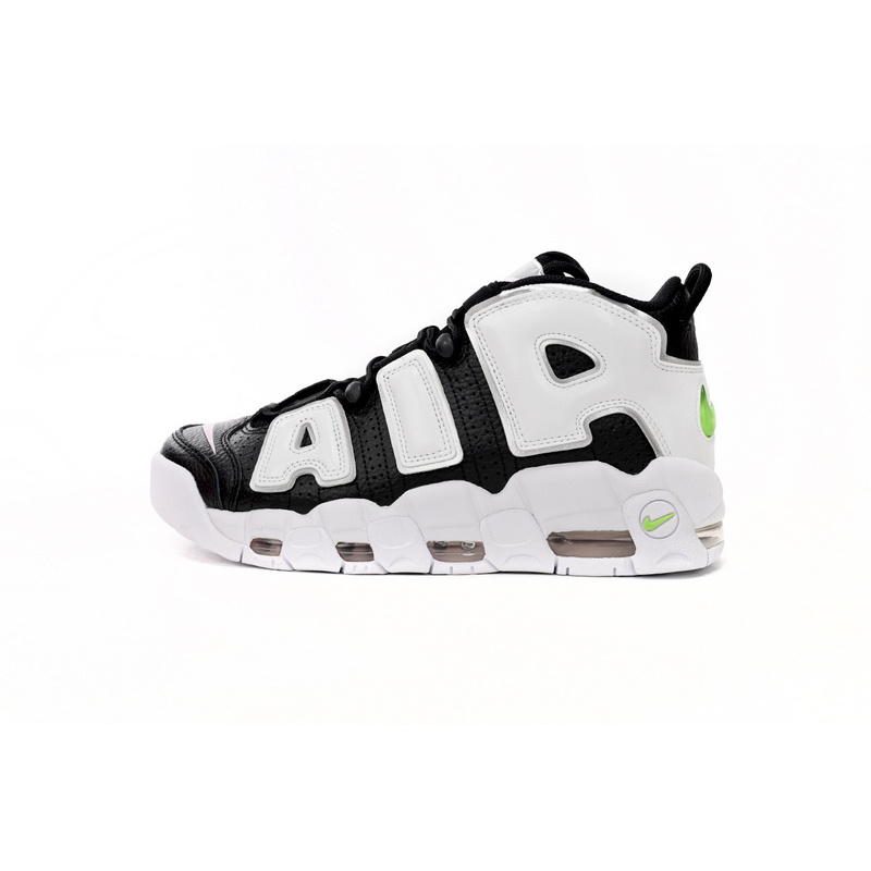 Nike Air More Uptempo Black And White Green Tick