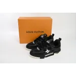 Louis Vuitton Leather lace up Fashionable Board Shoes Black