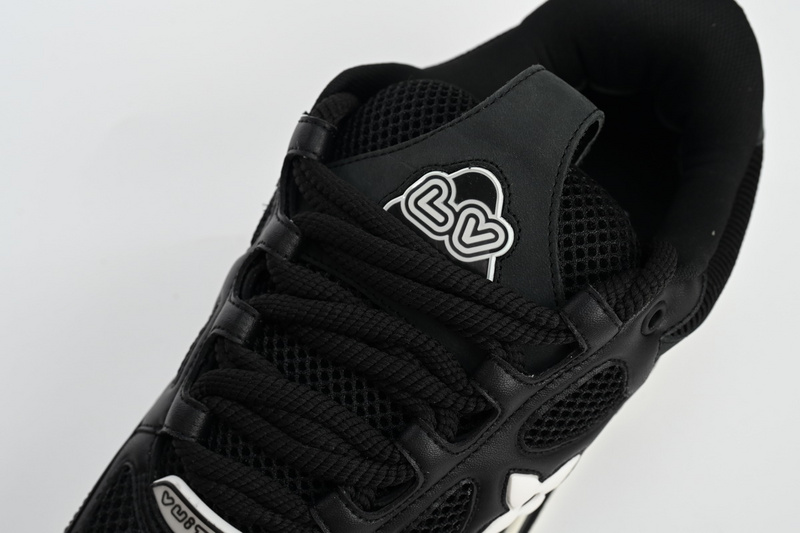 Louis Vuitton Leather lace up Fashionable Board Shoes Black