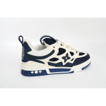 Louis Vuitton Leather lace up Fashionable Board Shoes Blue