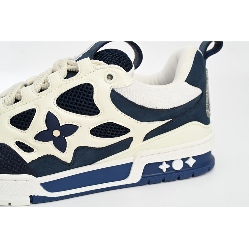 Louis Vuitton Leather lace up Fashionable Board Shoes Blue