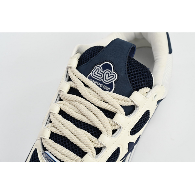 Louis Vuitton Leather lace up Fashionable Board Shoes Blue
