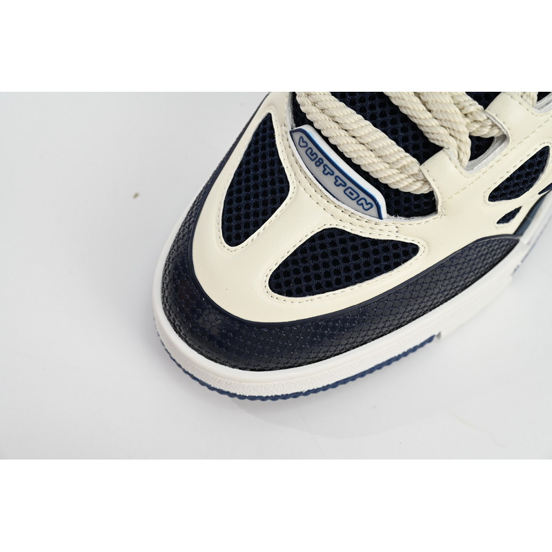 Louis Vuitton Leather lace up Fashionable Board Shoes Blue