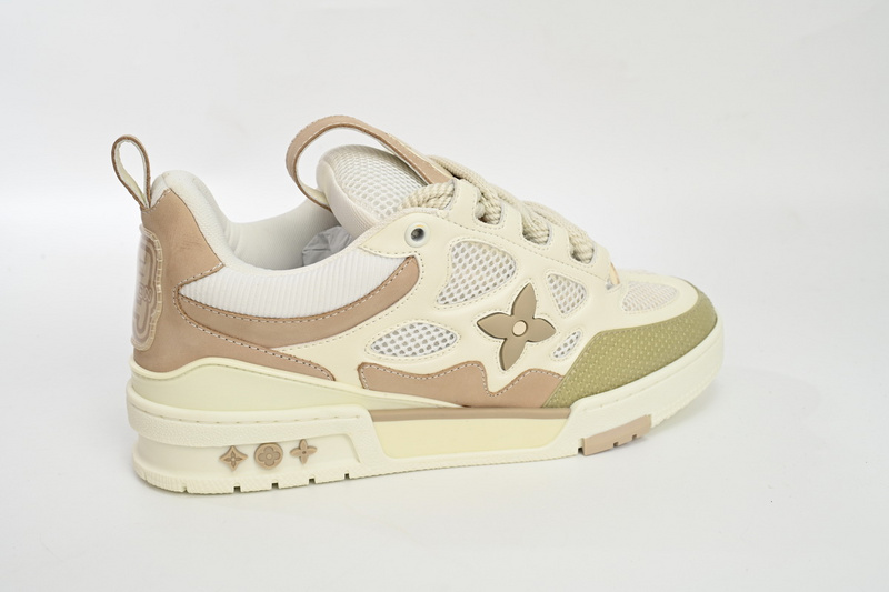 Louis Vuitton Leather lace up Fashionable Board Shoes Grey