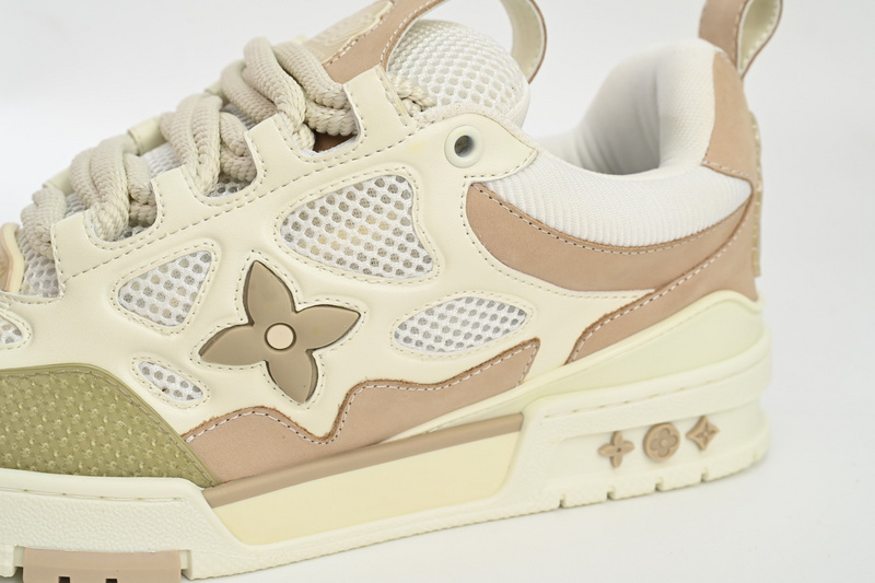 Louis Vuitton Leather lace up Fashionable Board Shoes Grey