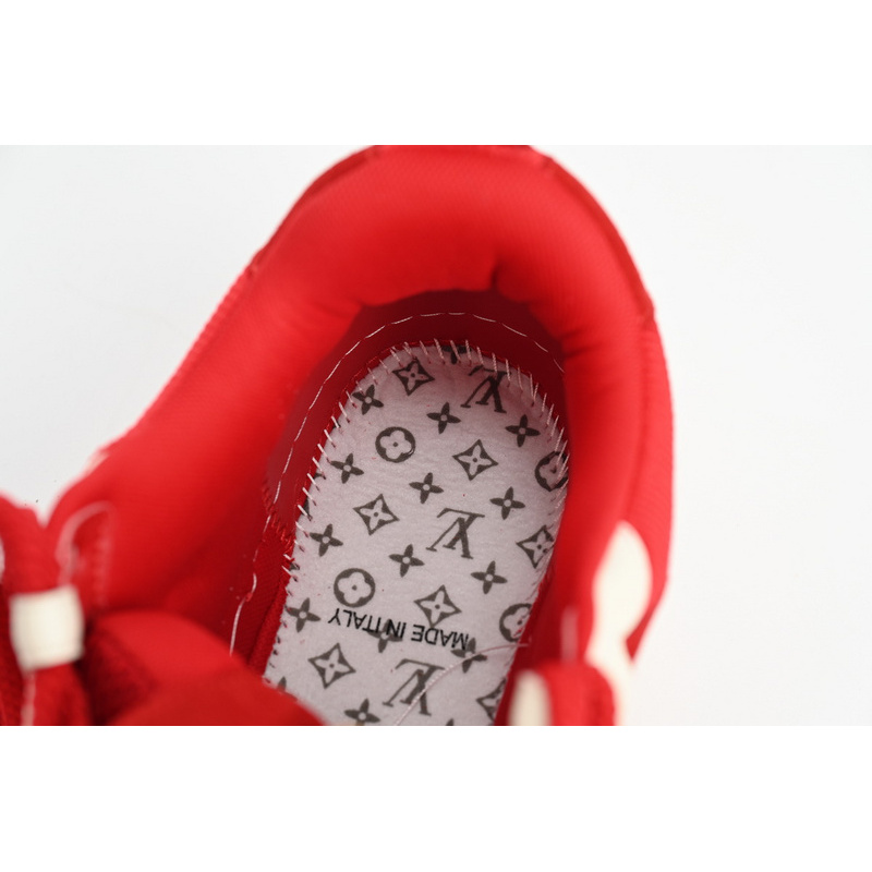 Louis Vuitton Leather lace up Fashionable Board Shoes Red
