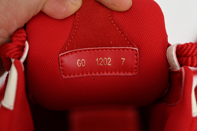 Louis Vuitton Leather lace up Fashionable Board Shoes Red