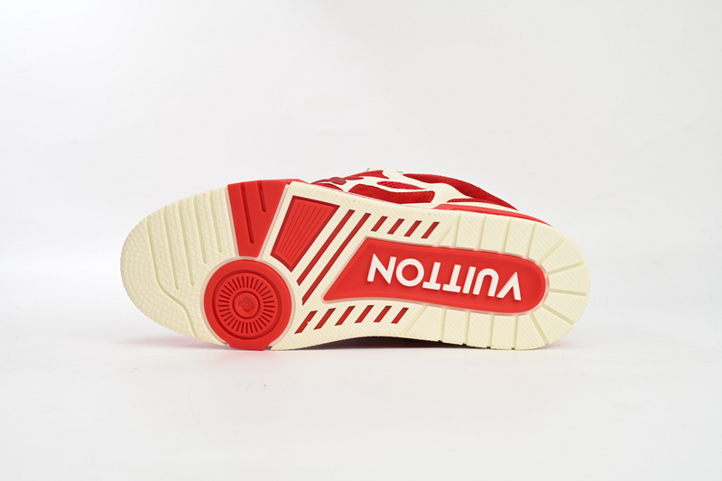 Louis Vuitton Leather lace up Fashionable Board Shoes Red