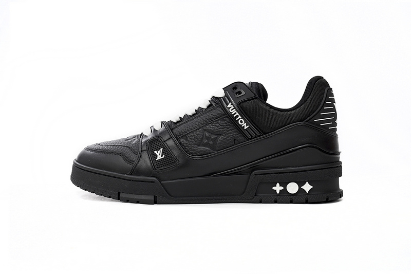 Louis Vuitton Trainer All Black Embossing
